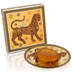 Ambra Nera soap with glass plate