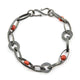 Bracciale "taliata" in argento e corallo