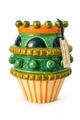 Vaso scultoreo in ceramica verde e arancio | Don Corleone Objects