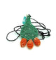 Necklace with crochet cactus and fruit pendant