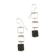 Molo: earrings with silver and lava stone cubes